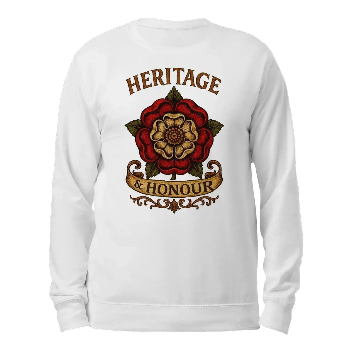 English Sweatshirt - Heritage Honour Rose Unisex Streetwear - Celtic Wolfwear