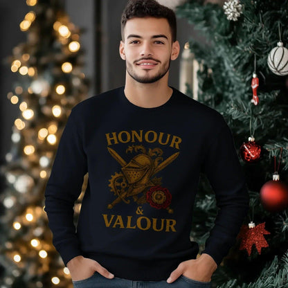 English Sweatshirt - Honour and Valour Unisex Streetwear - Celtic Wolfwear