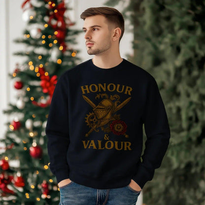 English Sweatshirt - Honour and Valour Unisex Streetwear - Celtic Wolfwear