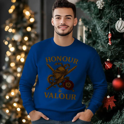 English Sweatshirt - Honour and Valour Unisex Streetwear - Celtic Wolfwear