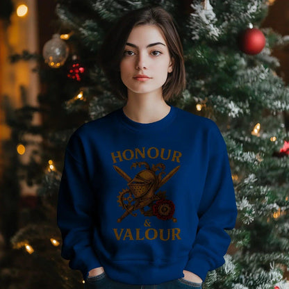 English Sweatshirt - Honour and Valour Unisex Streetwear - Celtic Wolfwear