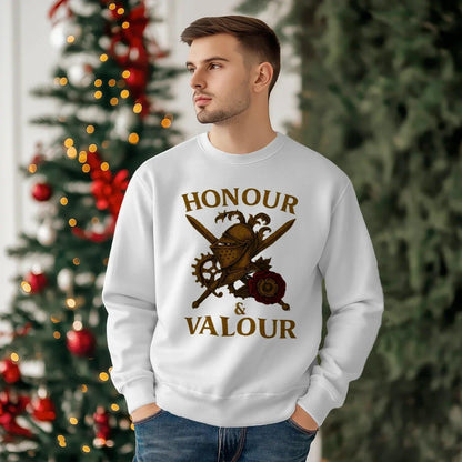 English Sweatshirt - Honour and Valour Unisex Streetwear - Celtic Wolfwear