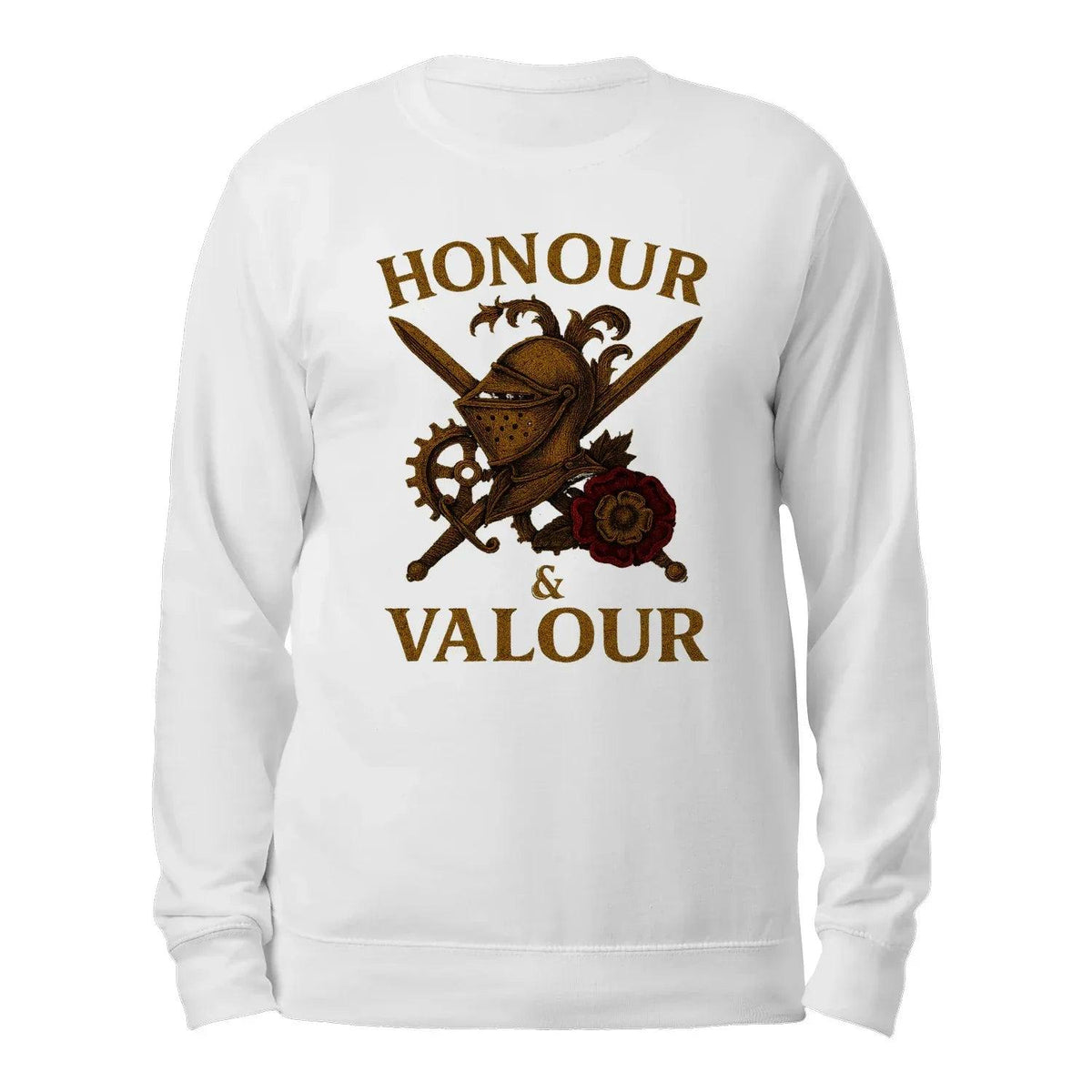 English Sweatshirt - Honour and Valour Unisex Streetwear - Celtic Wolfwear