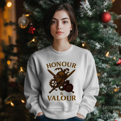 English Sweatshirt - Honour and Valour Unisex Streetwear - Celtic Wolfwear