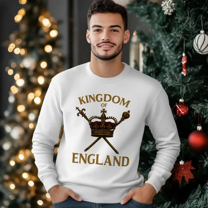 English Sweatshirt - Kingdom of Crown Unisex Streetwear - Celtic Wolfwear