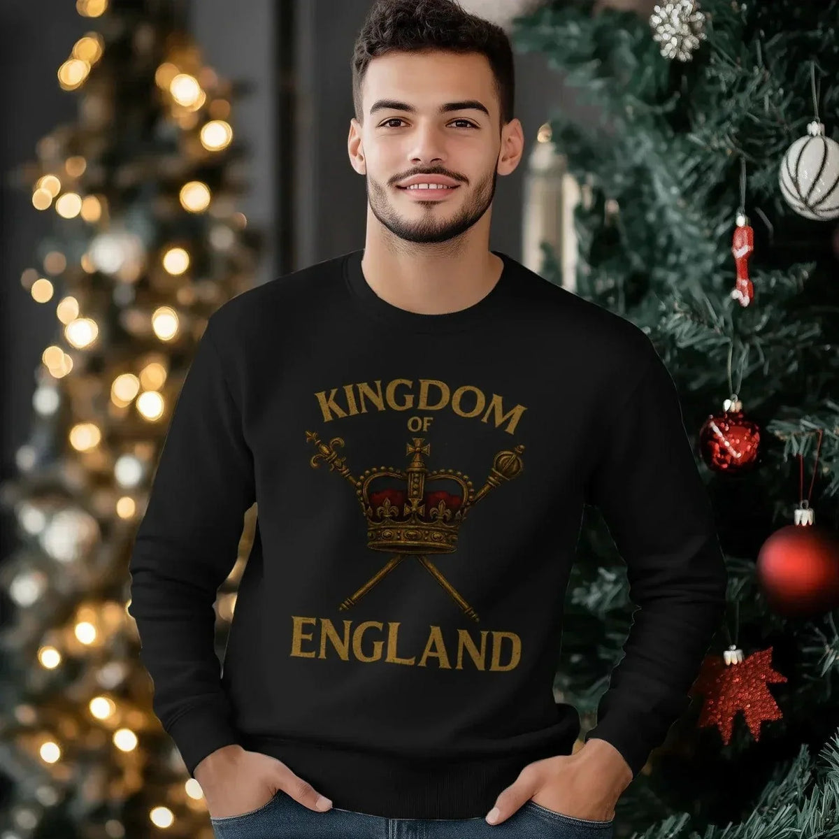 English Sweatshirt - Kingdom of Crown Unisex Streetwear - Celtic Wolfwear