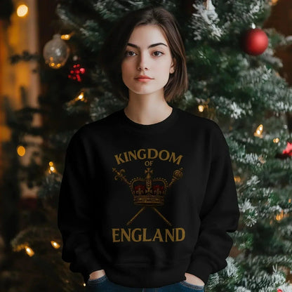 English Sweatshirt - Kingdom of Crown Unisex Streetwear - Celtic Wolfwear