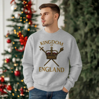 English Sweatshirt - Kingdom of Crown Unisex Streetwear - Celtic Wolfwear