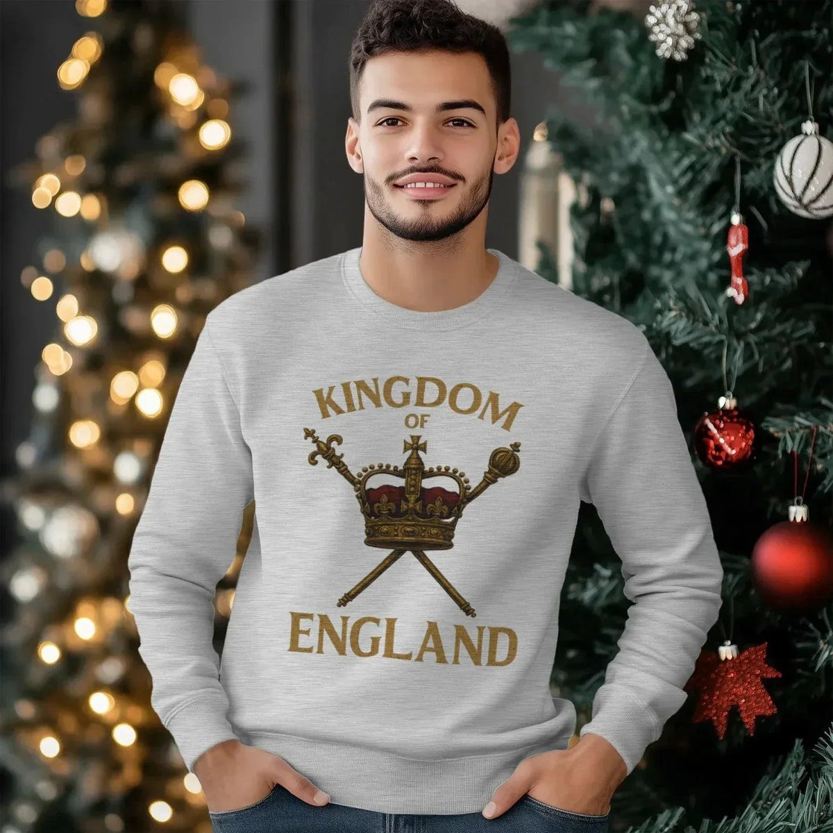 English Sweatshirt - Kingdom of Crown Unisex Streetwear - Celtic Wolfwear