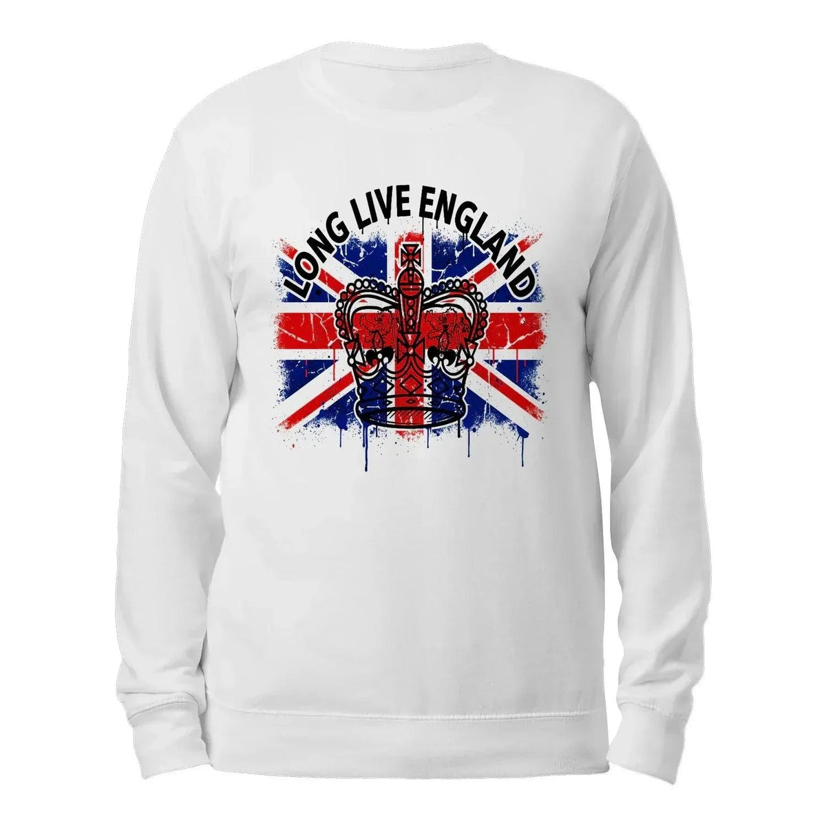 English Sweatshirt - Long Live Crown Cross, Unisex - Celtic Wolfwear