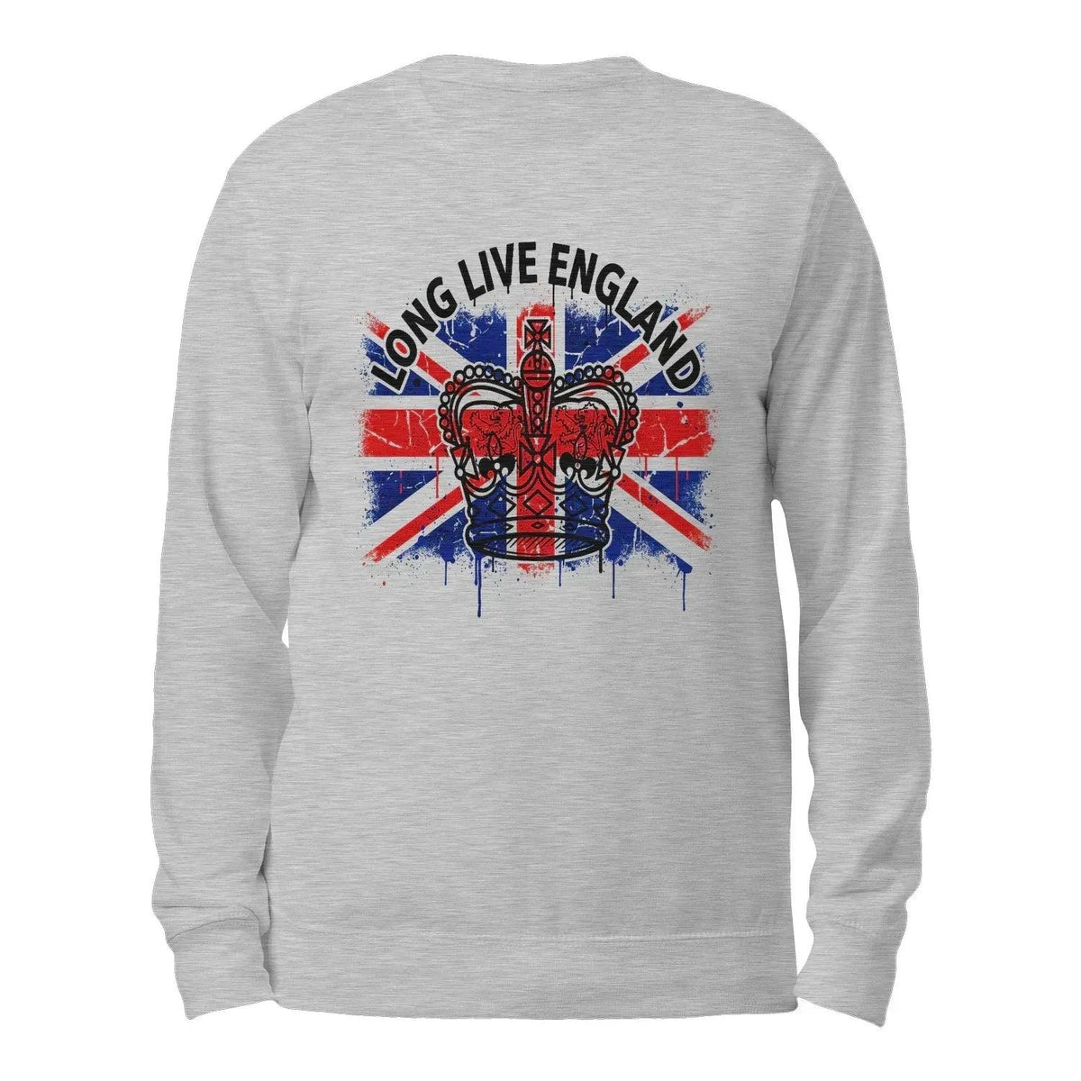 English Sweatshirt - Long Live Crown Cross, Unisex - Celtic Wolfwear