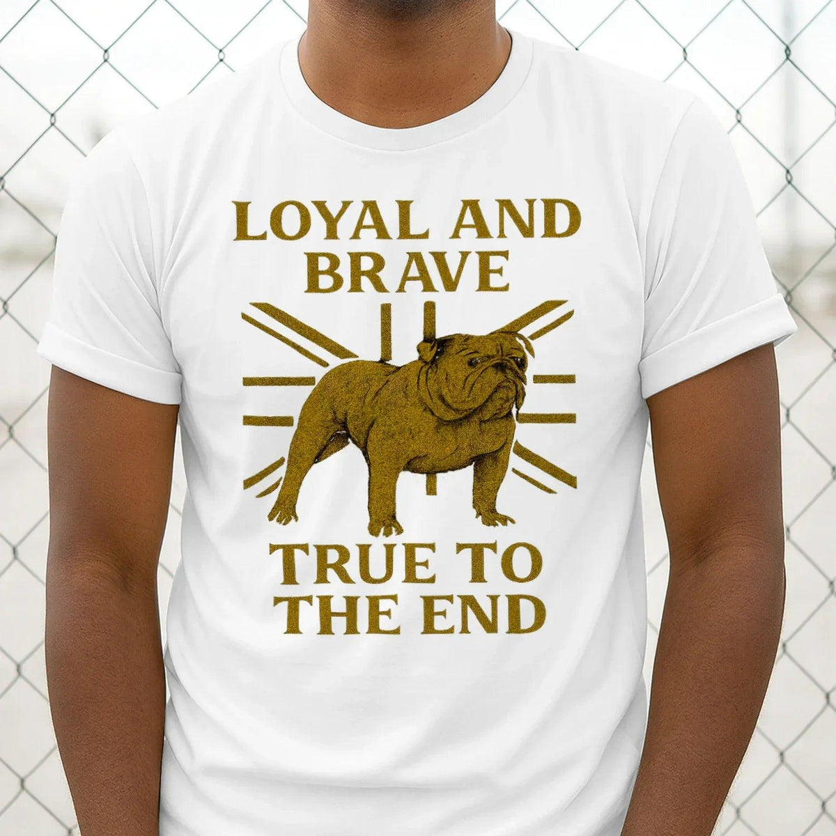 English T-Shirt - Bulldog Loyal Brave Tee Unisex Streetwear - Celtic Wolfwear