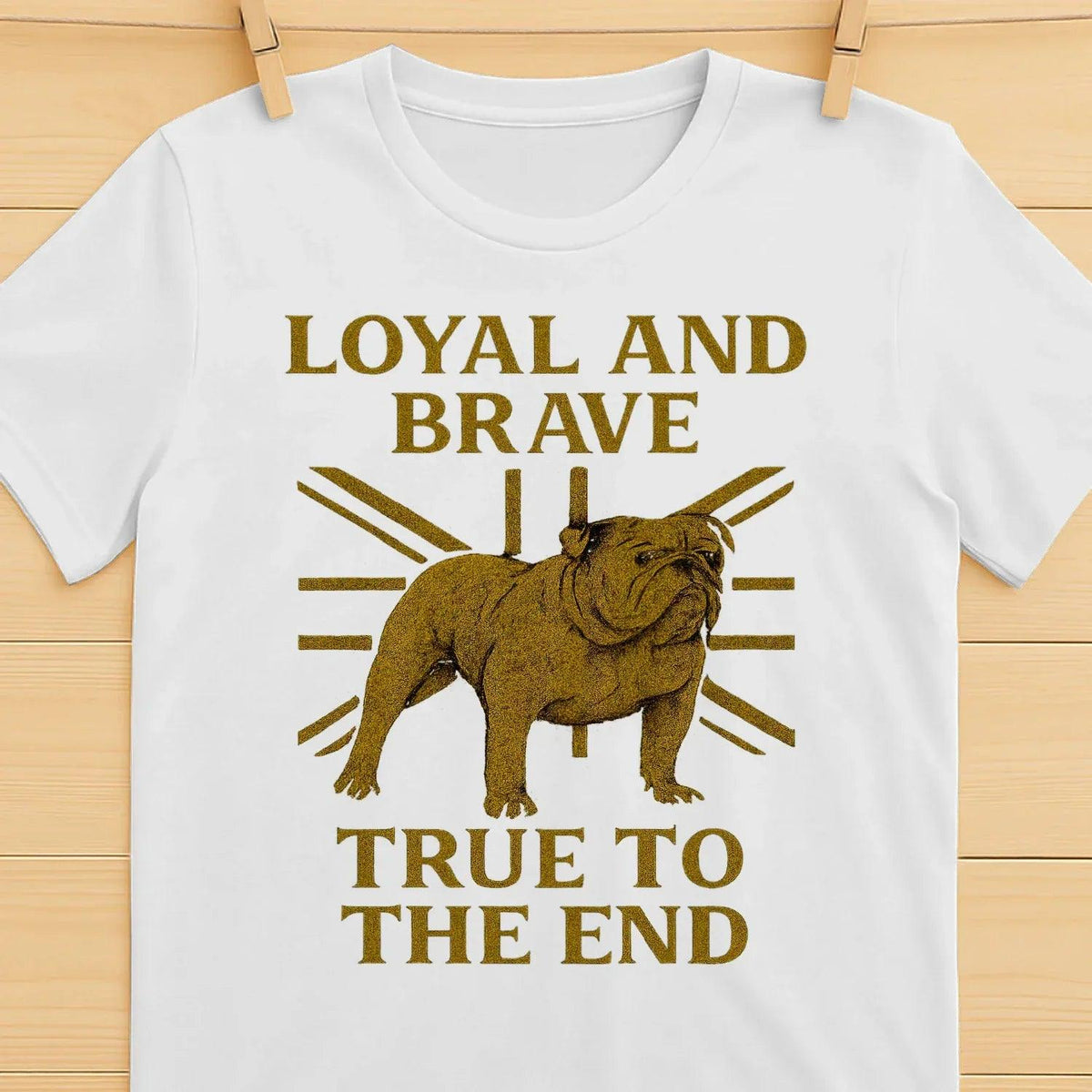 English T-Shirt - Bulldog Loyal Brave Tee Unisex Streetwear - Celtic Wolfwear