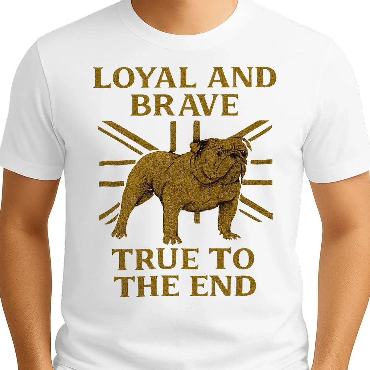 English T-Shirt - Bulldog Loyal Brave Tee Unisex Streetwear - Celtic Wolfwear