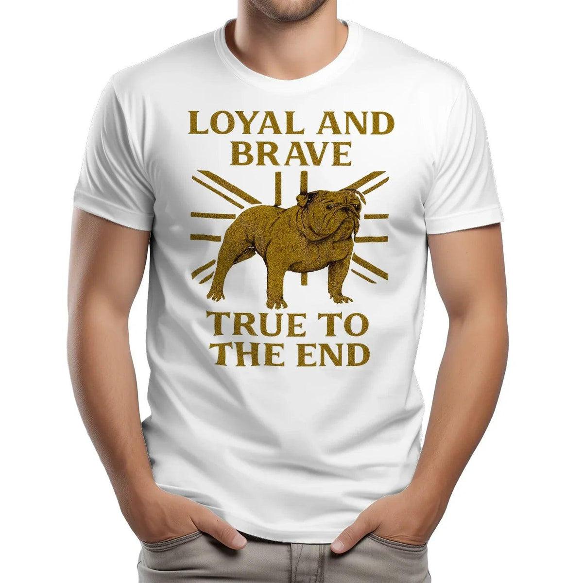 English T-Shirt - Bulldog Loyal Brave Tee Unisex Streetwear - Celtic Wolfwear