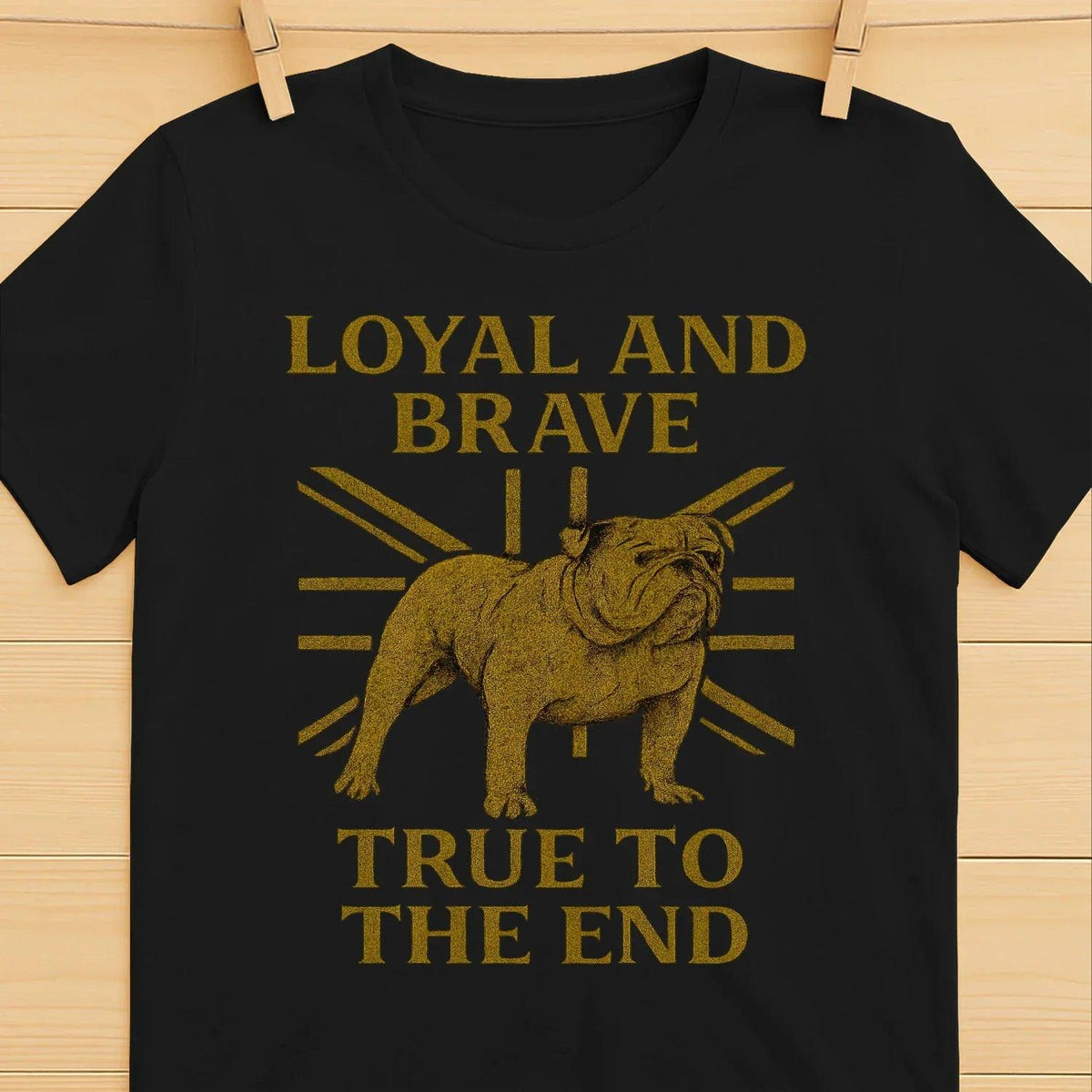 English T-Shirt - Bulldog Loyal Brave Tee Unisex Streetwear - Celtic Wolfwear
