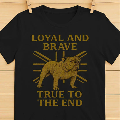 English T-Shirt - Bulldog Loyal Brave Tee Unisex Streetwear - Celtic Wolfwear