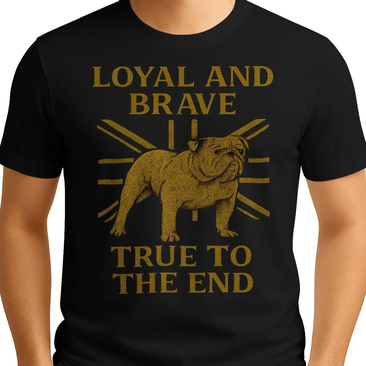 English T-Shirt - Bulldog Loyal Brave Tee Unisex Streetwear - Celtic Wolfwear