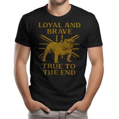 English T-Shirt - Bulldog Loyal Brave Tee Unisex Streetwear - Celtic Wolfwear