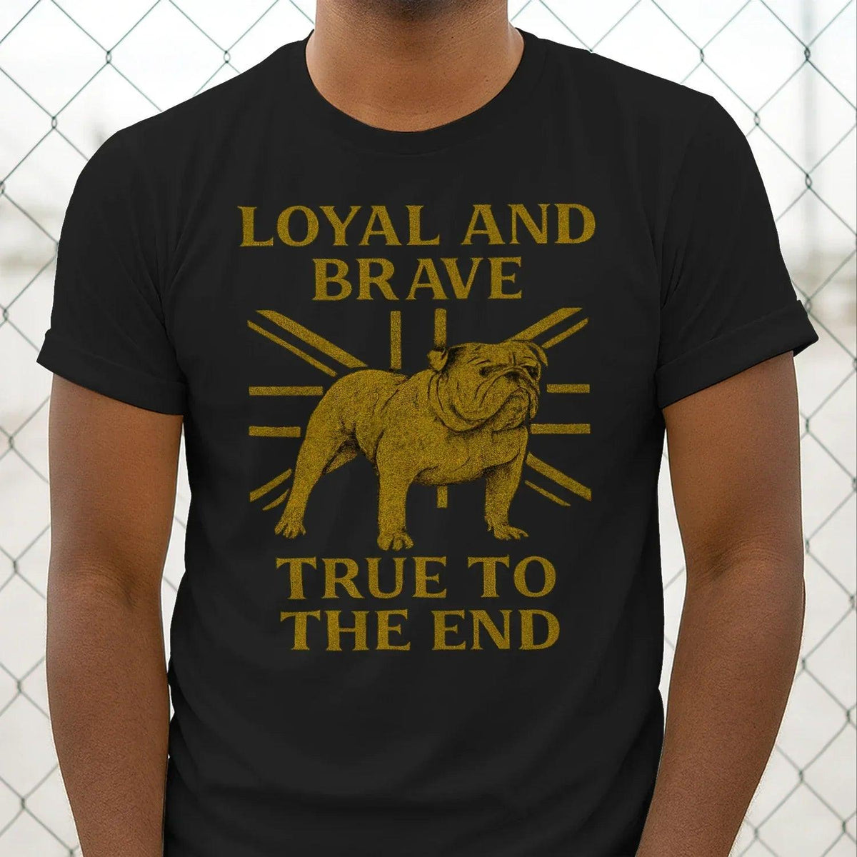 English T-Shirt - Bulldog Loyal Brave Tee Unisex Streetwear - Celtic Wolfwear