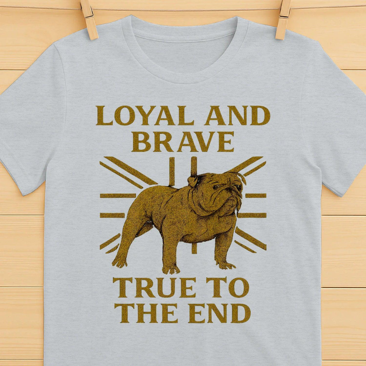 English T-Shirt - Bulldog Loyal Brave Tee Unisex Streetwear - Celtic Wolfwear