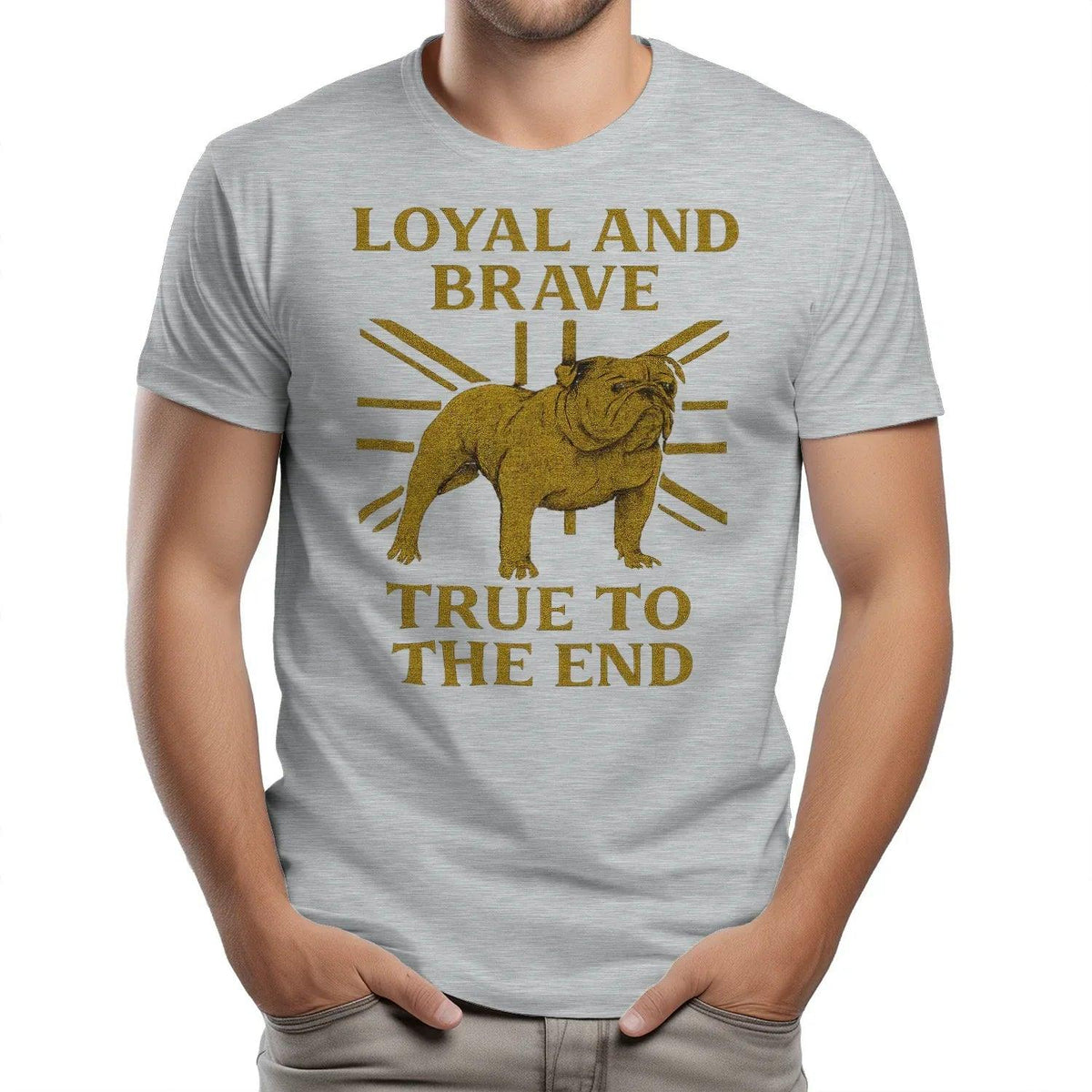 English T-Shirt - Bulldog Loyal Brave Tee Unisex Streetwear - Celtic Wolfwear
