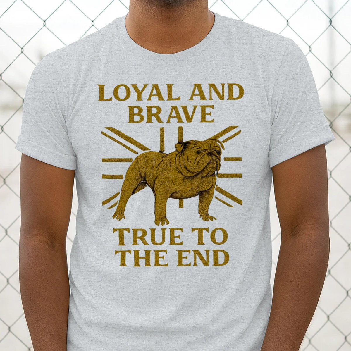 English T-Shirt - Bulldog Loyal Brave Tee Unisex Streetwear - Celtic Wolfwear