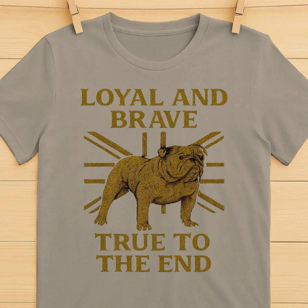 English T-Shirt - Bulldog Loyal Brave Tee Unisex Streetwear - Celtic Wolfwear