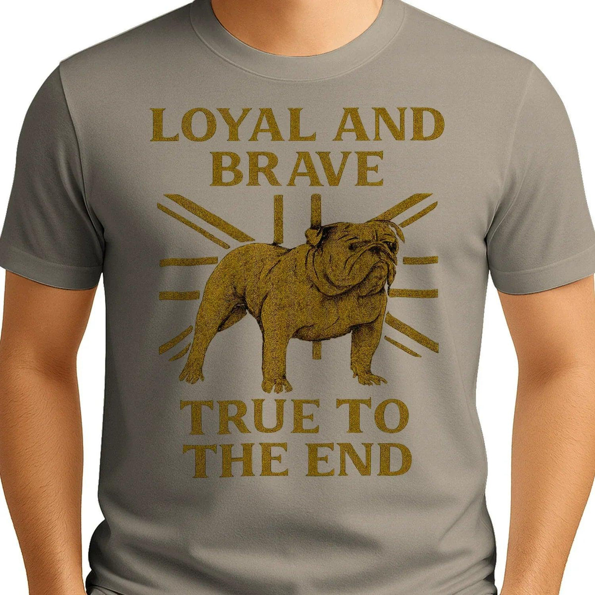 English T-Shirt - Bulldog Loyal Brave Tee Unisex Streetwear - Celtic Wolfwear