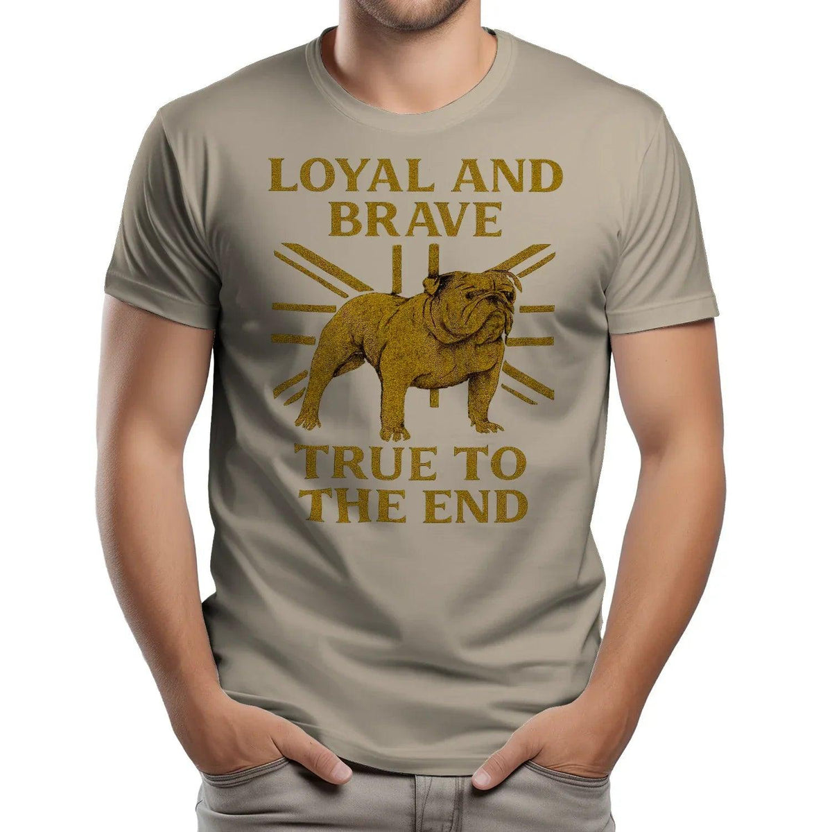 English T-Shirt - Bulldog Loyal Brave Tee Unisex Streetwear - Celtic Wolfwear