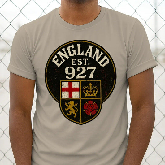 English T-Shirt - Heritage Crew Tee Est 927 Crest Unisex - Celtic Wolfwear