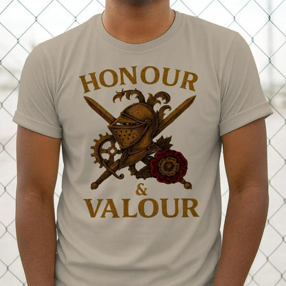 English T-Shirt - Steampunk Warrior Honour and Valour - Celtic Wolfwear