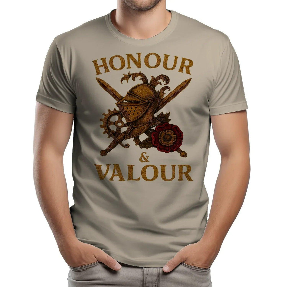 English T-Shirt - Steampunk Warrior Honour and Valour - Celtic Wolfwear