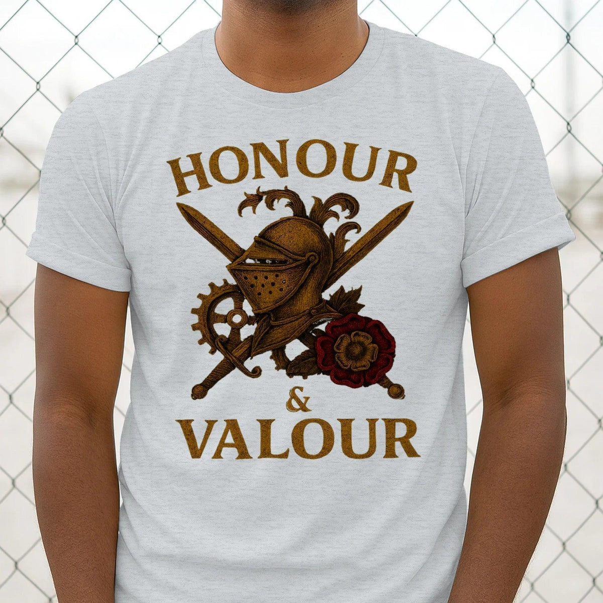 English T-Shirt - Steampunk Warrior Honour and Valour - Celtic Wolfwear