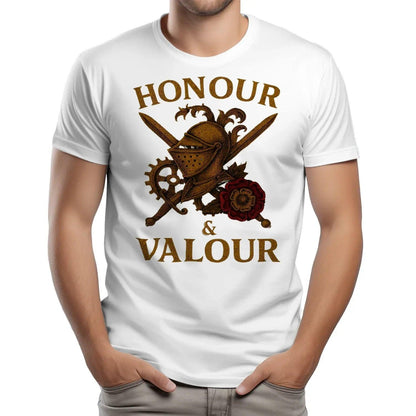 English T-Shirt - Steampunk Warrior Honour and Valour - Celtic Wolfwear