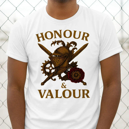 English T-Shirt - Steampunk Warrior Honour and Valour - Celtic Wolfwear