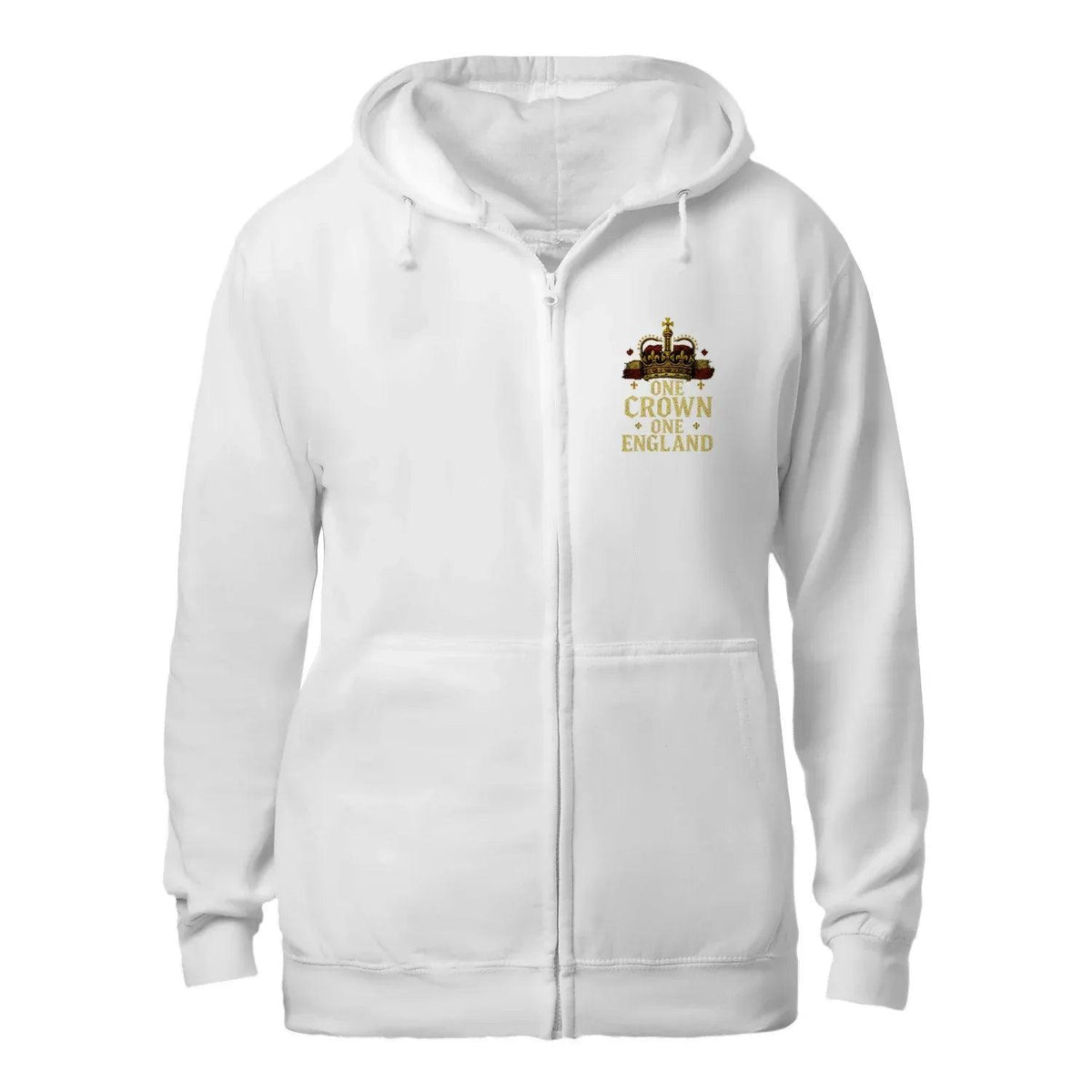 English Zip Hoodie - One Crown One Gold Royal, Unisex - Celtic Wolfwear