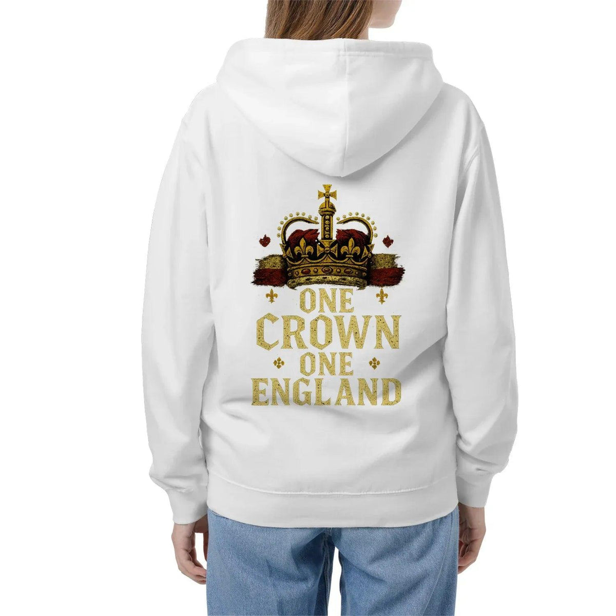 English Zip Hoodie - One Crown One Gold Royal, Unisex - Celtic Wolfwear