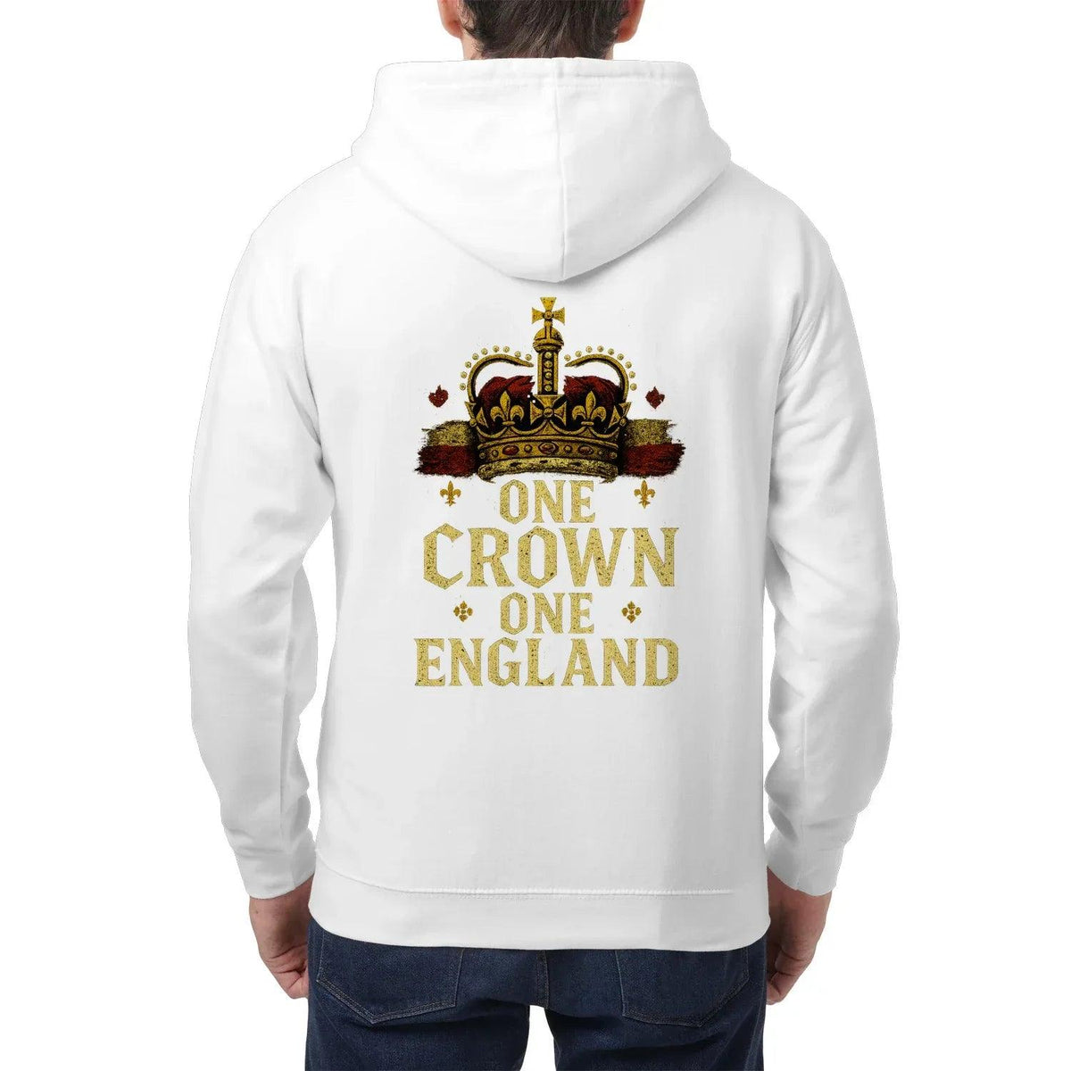 English Zip Hoodie - One Crown One Gold Royal, Unisex - Celtic Wolfwear
