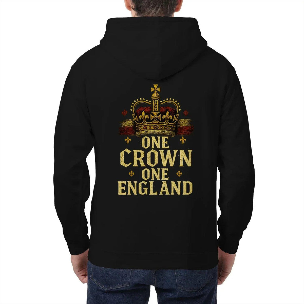 English Zip Hoodie - One Crown One Gold Royal, Unisex - Celtic Wolfwear