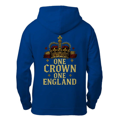 English Zip Hoodie - One Crown One Gold Royal, Unisex - Celtic Wolfwear