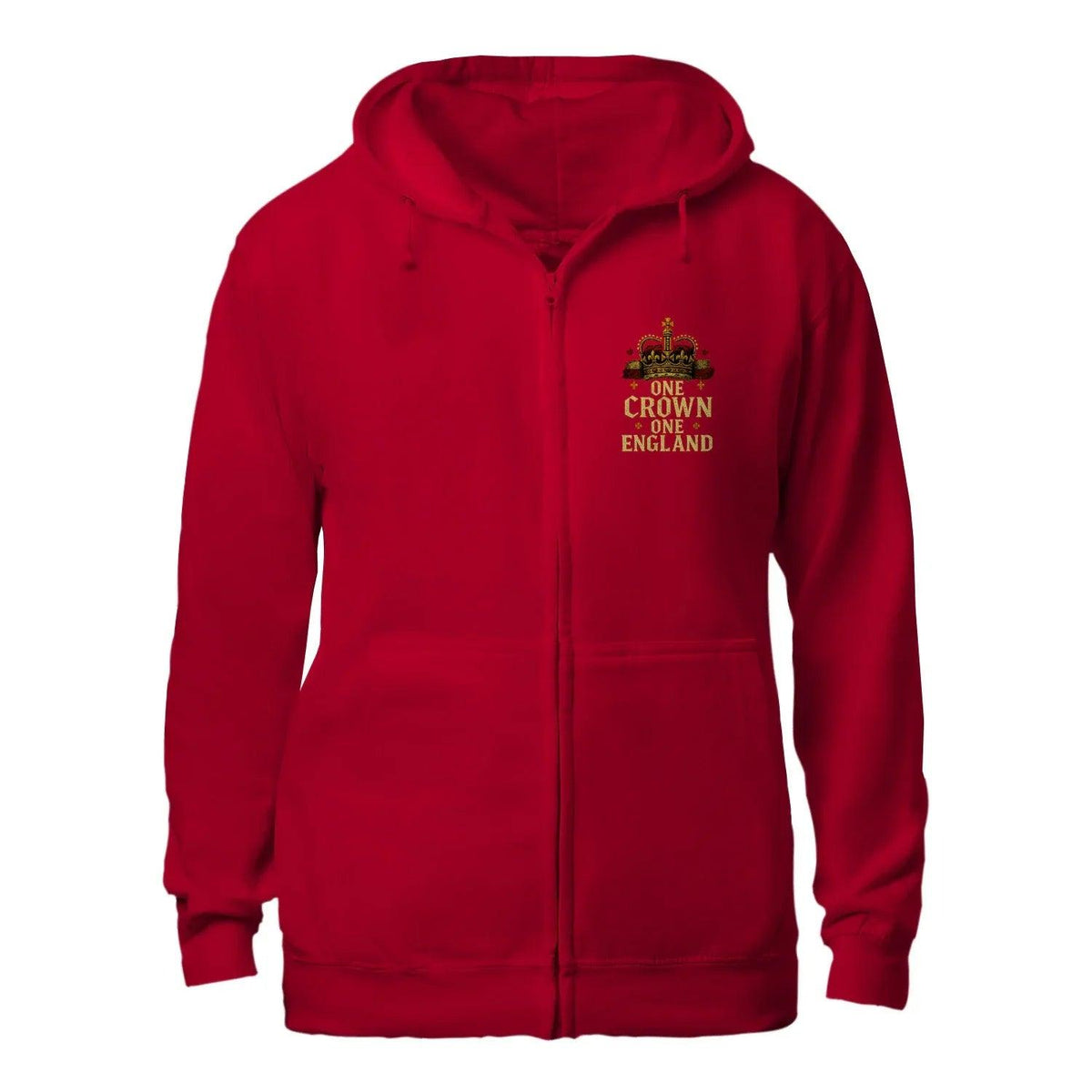 English Zip Hoodie - One Crown One Gold Royal, Unisex - Celtic Wolfwear