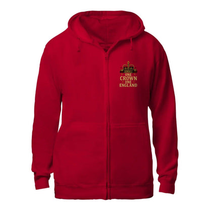 English Zip Hoodie - One Crown One Gold Royal, Unisex - Celtic Wolfwear