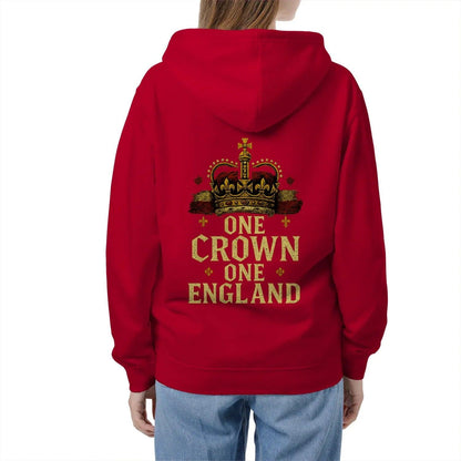 English Zip Hoodie - One Crown One Gold Royal, Unisex - Celtic Wolfwear
