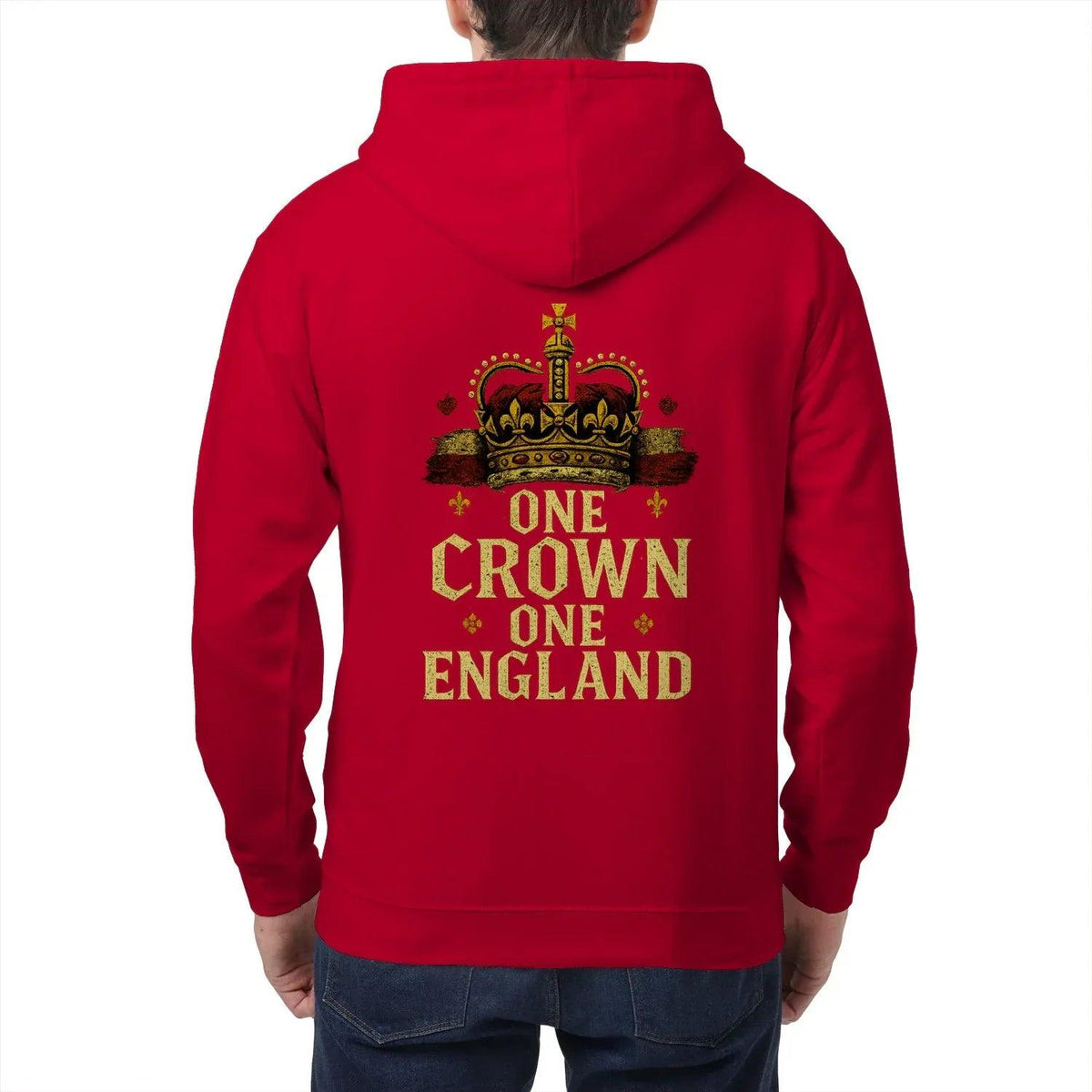 English Zip Hoodie - One Crown One Gold Royal, Unisex - Celtic Wolfwear