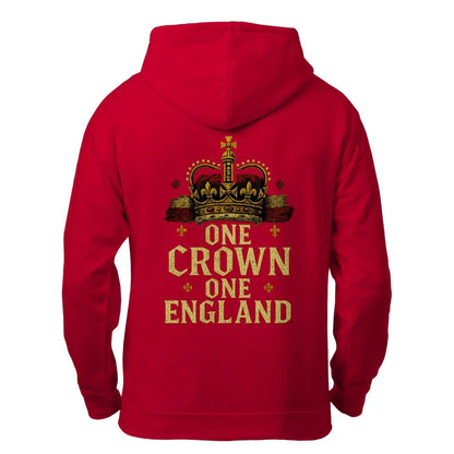 English Zip Hoodie - One Crown One Gold Royal, Unisex - Celtic Wolfwear