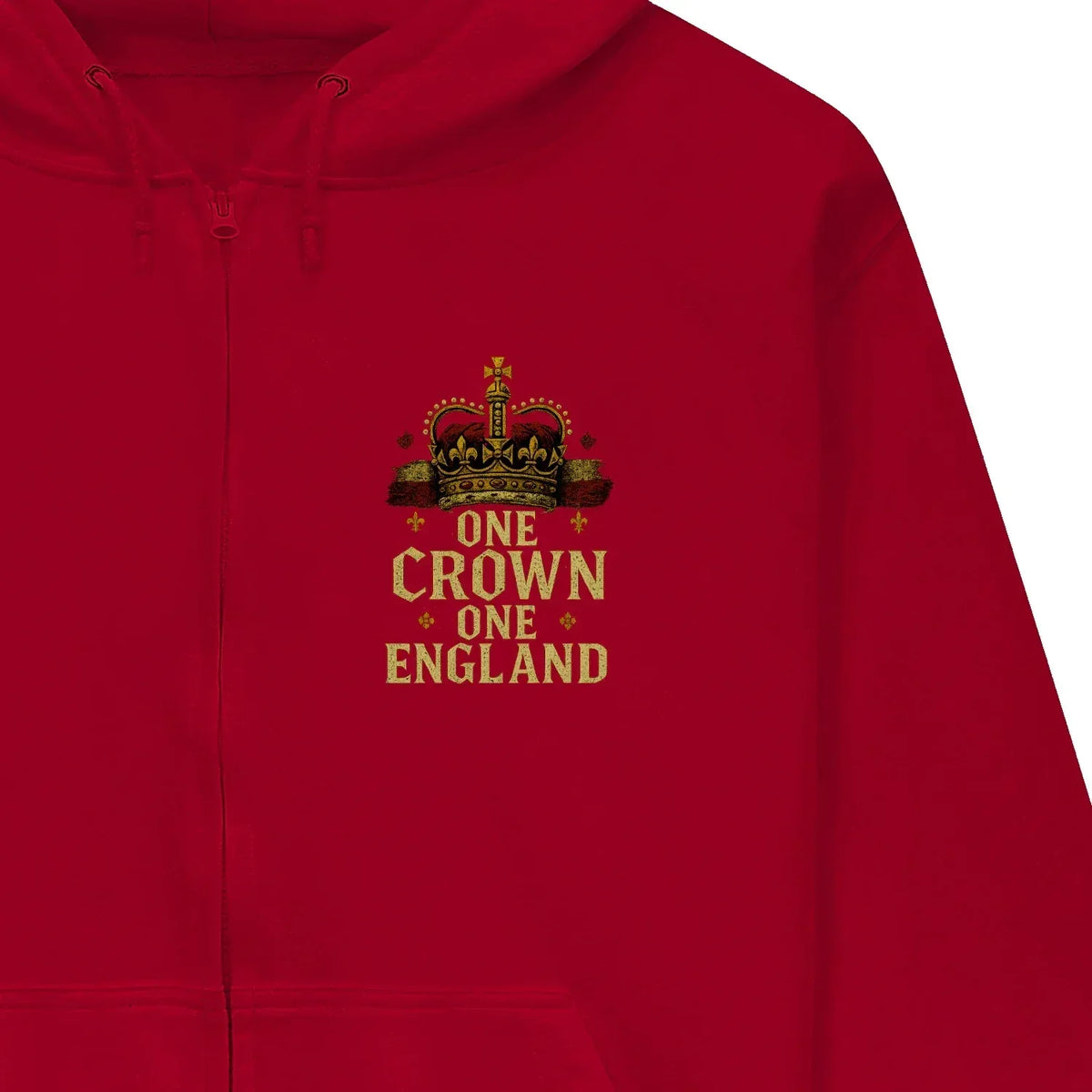 English Zip Hoodie - One Crown One Gold Royal, Unisex - Celtic Wolfwear
