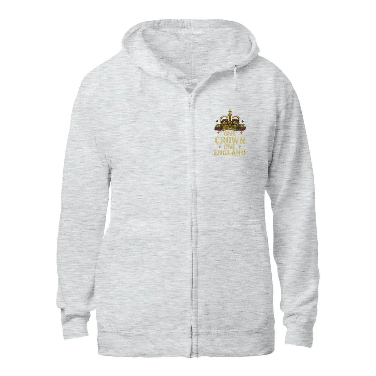 English Zip Hoodie - One Crown One Gold Royal, Unisex - Celtic Wolfwear
