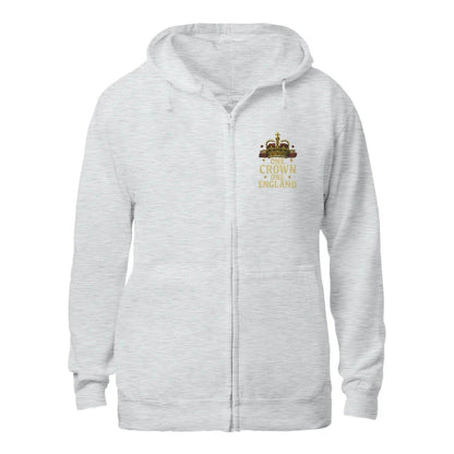 English Zip Hoodie - One Crown One Gold Royal, Unisex - Celtic Wolfwear