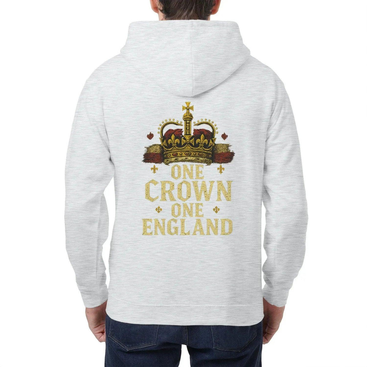 English Zip Hoodie - One Crown One Gold Royal, Unisex - Celtic Wolfwear